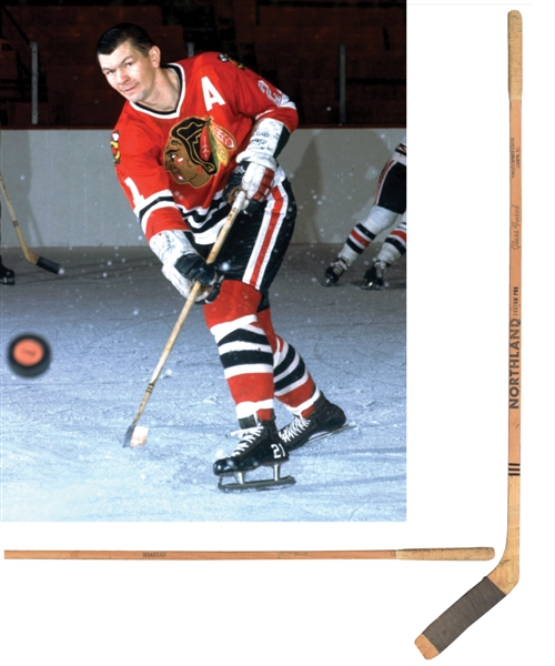 Stan Mikitas Mid-to-Late-1960s Chicago Black Hawks Northland "Banana Hook" Game-Used Stick