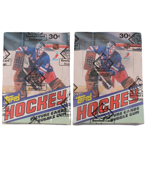 1981-82 Topps Hockey Wax Boxes (2) (36 Unopened Packs in Each Box) - Both BBCE Certified