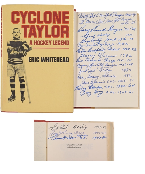 "Cyclone Taylor; A Hockey Legend" 1977 Book with 35 Signatures Including 16 Deceased HOFers (31 Signatures)