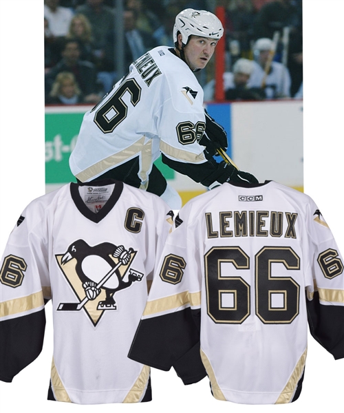 Mario Lemieuxs 2002-03 Pittsburgh Penguins Game-Worn Captains Jersey with LOA