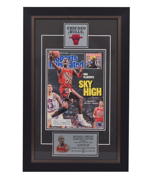 Michael Jordan Chicago Bulls Signed 1988 Sports Illustrated Magazine Framed Display with JSA LOA