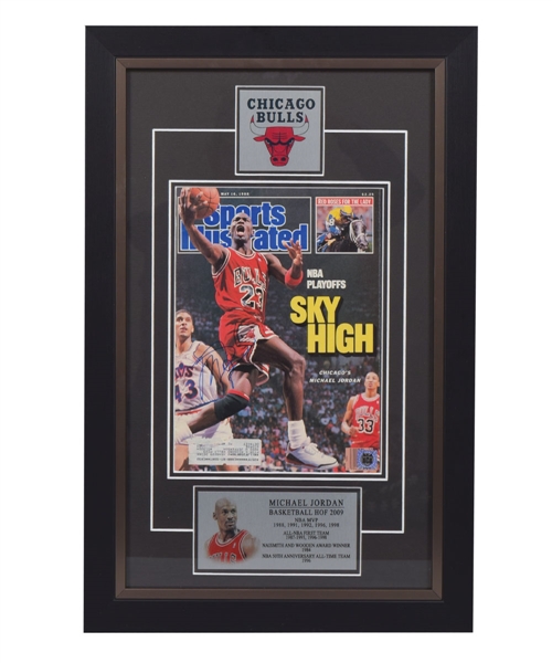 Michael Jordan Chicago Bulls Signed 1988 Sports Illustrated Magazine Framed Display with JSA LOA