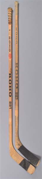 Larry Robinsons and Denis Potvins Mid-to-Late-1970s Koho Game-Used Sticks