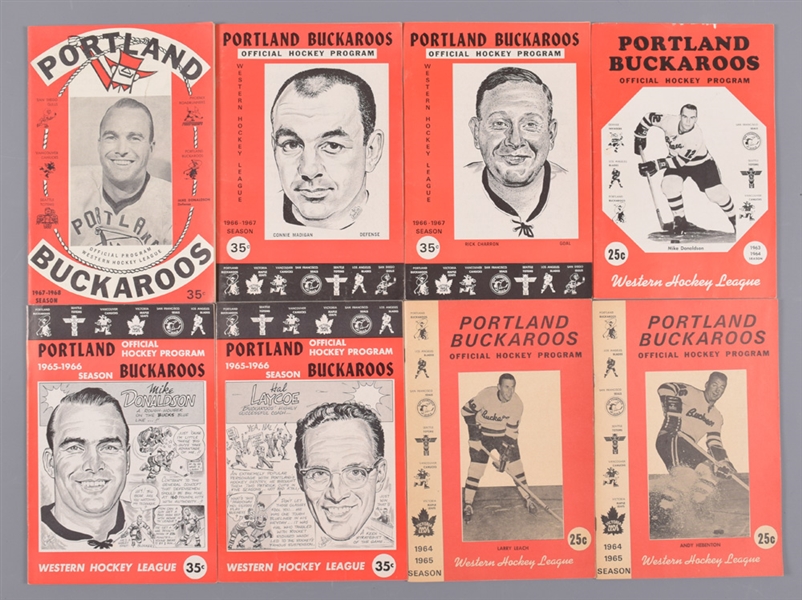 1960s/1970s WHL Portland Buckaroos Program Collection of 32