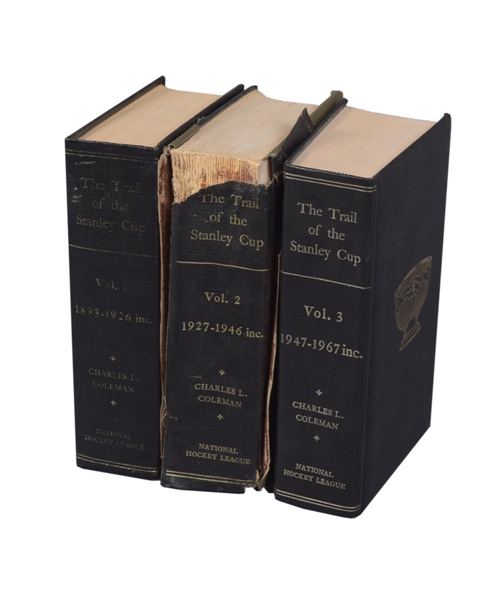 Leather Bound "The Trail of the Stanley Cup" Three-Volume Book Set
