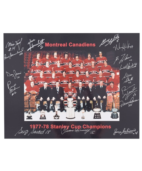 Montreal Canadiens 1977-78 Stanley Cup Champions Team-Signed Photo by 15 with LOA (12” x 15”) 