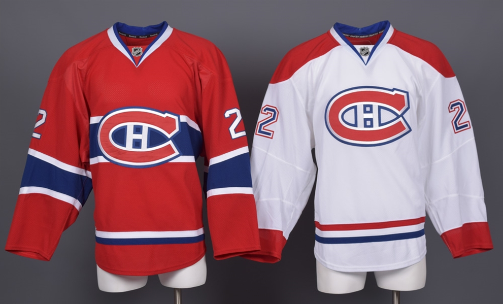 Dale Weise’s 2014-15 Montreal Canadiens Game-Issued Home and Away Jerseys with Team LOAs