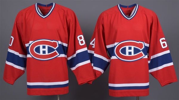 Jean-Philippe Cote’s and Benoit Martin’s 2006-07 Montreal Canadiens Game-Issued Home Jerseys with Team LOAs