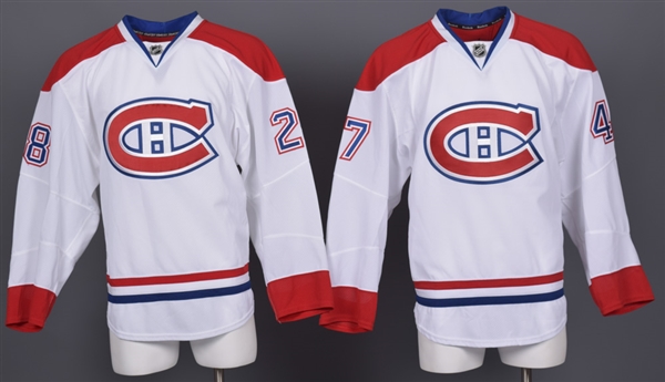 Joonas Nattinen’s and Jason DeSantis’ 2012-13 Montreal Canadiens Game-Issued Away Jerseys with Team LOAs