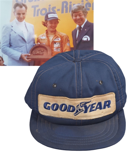 Gilles Villeneuves 1977 CASC Formula Atlantic Goodyear Podium Cap with LOA