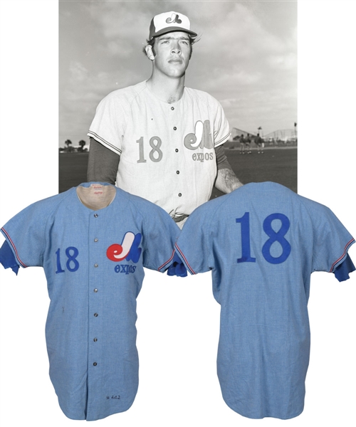 Steve Renkos 1972 Montreal Expos Game-Worn Flannel Jersey and Undershirt