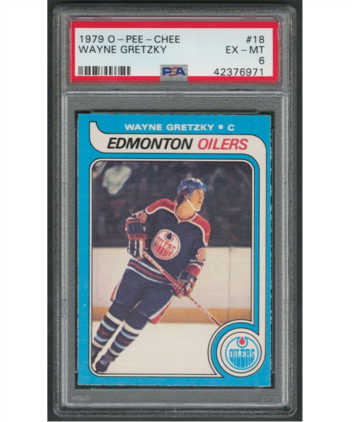 1979-80 O-Pee-Chee Hockey #18 HOFer Wayne Gretzky RC Card - Graded PSA 6