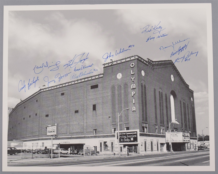 Detroit Olympia Photo Signed by 12 Former Detroit Red Wings Players with LOA (16" x 20")