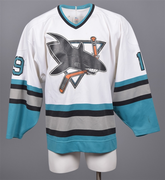 Brian Mullens 1991-92 San Jose Sharks Game-Worn Inaugural Season Pre-Season/Training Camp Jersey with LOA