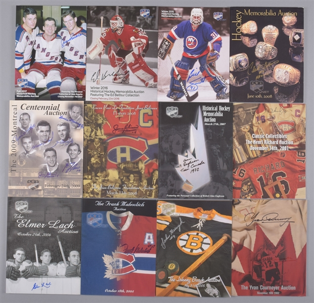 Classic Collectibles Past Auctions Catalog Collection of 13 Signed by Featured Players with LOA - Beliveau, Mahovlich, Ratelle and Others