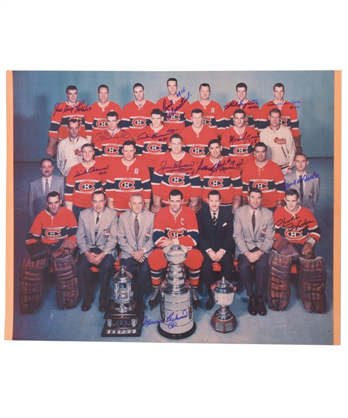 Montreal Canadiens 1957-58 Team-Signed Photo Featuring Maurice Richard with LOA (16" x 20")