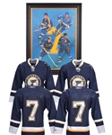 Gordon "Red" Berensons St. Louis Blues "Salute to #7" Framed Original Art on Canvas and Multi-Signed Jerseys (2) with His Signed LOA