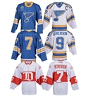 Gordon "Red" Berensons St. Louis Blues and Detroit Red Wings Event-Worn Jerseys (3) with His Signed LOA