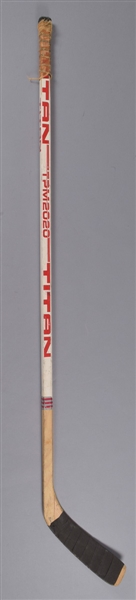 Denis Potvins Mid-1980s New York Islanders Titan Game-Used Stick