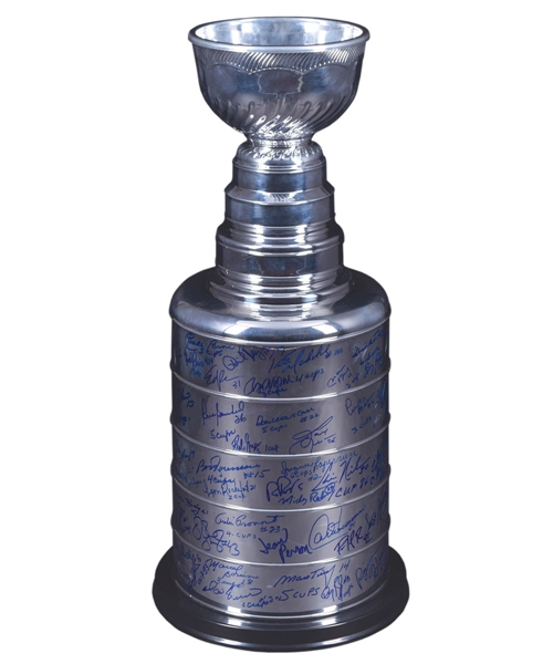Huge Stanley Cup Replica Signed by 89 Montreal Canadiens Stanley Cup Champions with COA and Display Case - Includes 22 HOFers!