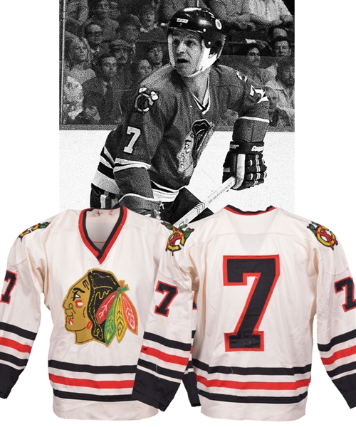 Chicago Black Hawks Circa Mid-1970s Game-Worn Durene Jersey Attributed to Hubert "Pit" Martin