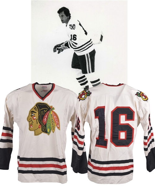 Chico Makis 1973-74 Chicago Black Hawks Game-Worn Playoffs Durene Jersey - Team Repairs!