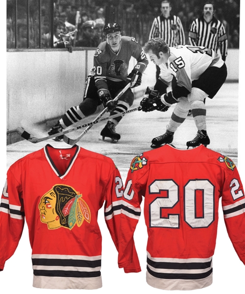 Cliff Korolls 1973-74 Chicago Black Hawks Game-Worn Durene Jersey - Team Repairs!