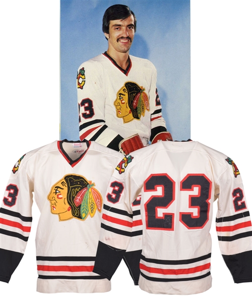 J.P. Bordeleaus 1974-75 Chicago Black Hawks Game-Worn Durene Jersey - Photo-Matched!