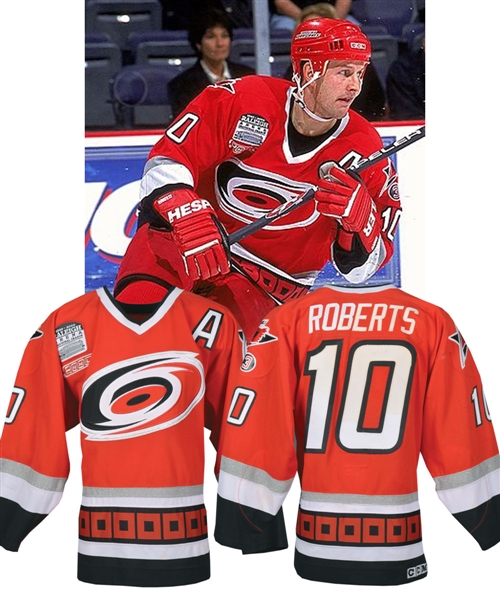 Gary Roberts 1999-2000 Carolina Hurricanes Game-Worn Alternate Captains Jersey - Raleigh Arena Inaugural Season and Chiasson "3" Patches! 