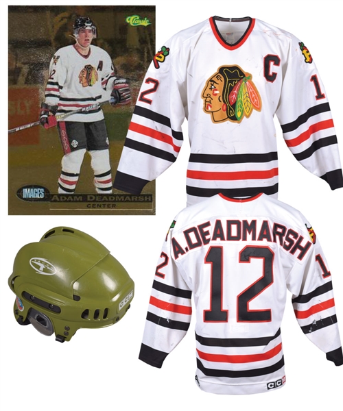 Matt Duchenes Late-2000s OHL Brampton Bataillon Game-Worn Helmet and Adam Deadmarshs Mid-1990s WHL Portland Winter Hawks Game-Worn Captains Jersey 