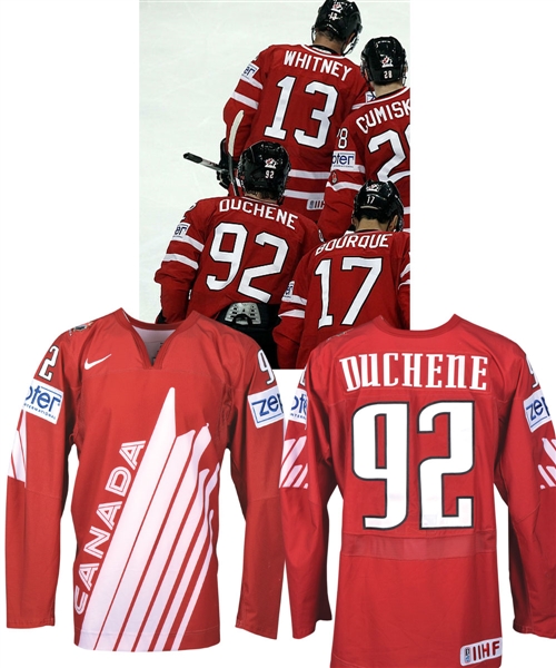 Matt Duchenes 2010 IIHF World Championship Team Canada Alternate-Style Burgundy Game-Worn Jersey with LOA
