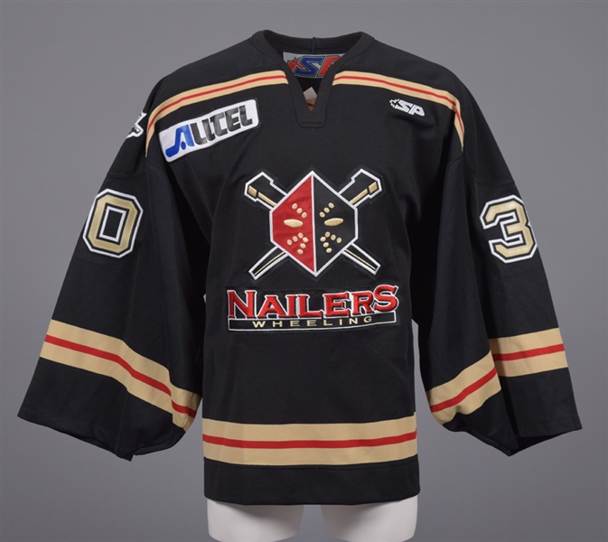 Tyler MacKays 2003-04 ECHL Wheeling Nailers Game-Worn Jersey with LOA