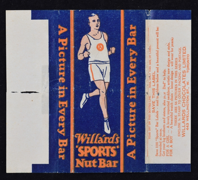 1923-24 Willards Chocolates V122 Hockey / Multi-Sport Card Wrapper