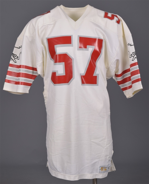 Bob Poleys Mid-1980s Calgary Stampeders Game-Worn Jersey