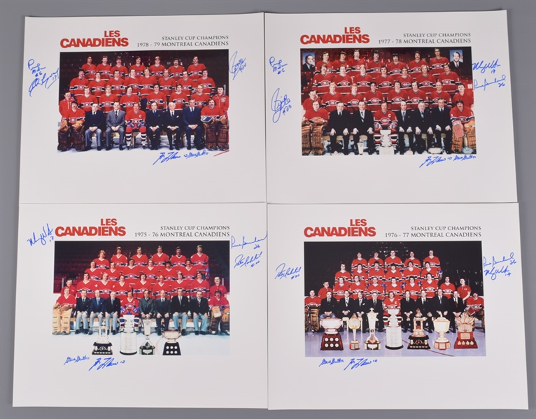 Montreal Canadiens 1970s Stanley Cup Champions Multi-Signed Team Photo Collection of 6 with LOA (16” x 20”) 