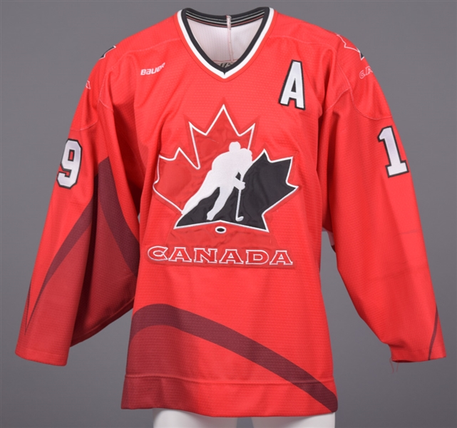 Jason Botterills 1996 IIHF World Junior Championships Team Canada Game-Worn Alternate Captains Jersey with LOA