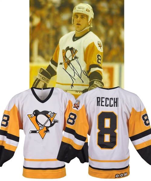 Mark Recchis 1989-90 Pittsburgh Penguins Game-Worn Rookie Season Jersey - 41st NHL All-Star Game Patch! - 25+ Team Repairs!