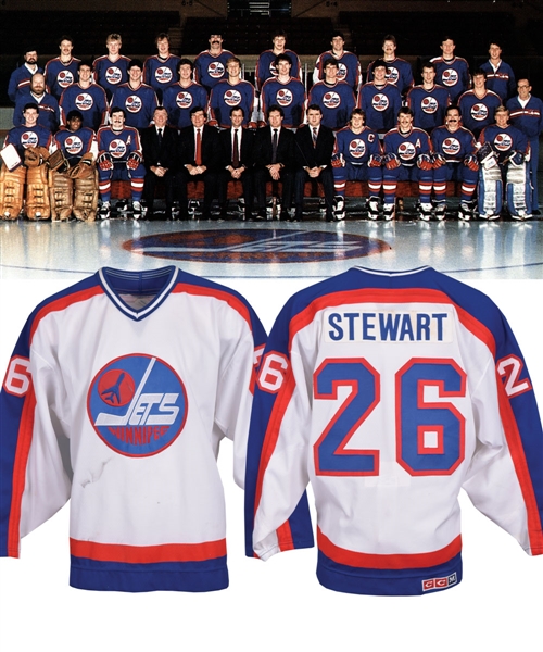 Ryan Stewarts 1985-86 Winnipeg Jets Game-Worn Jersey