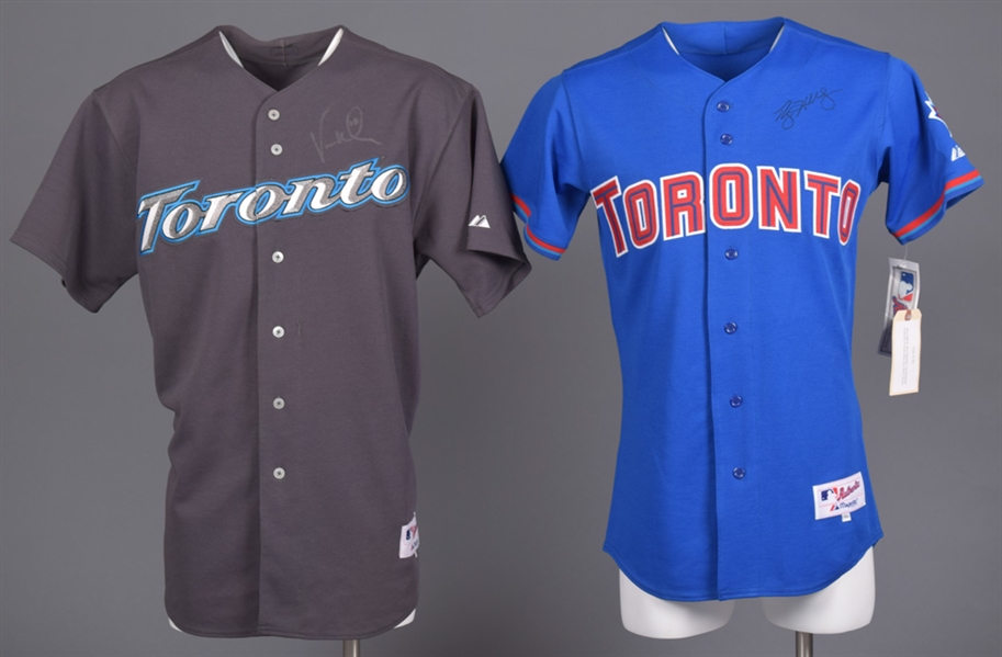 Roy Halladay and Vernon Wells Signed Toronto Blue Jays Jerseys