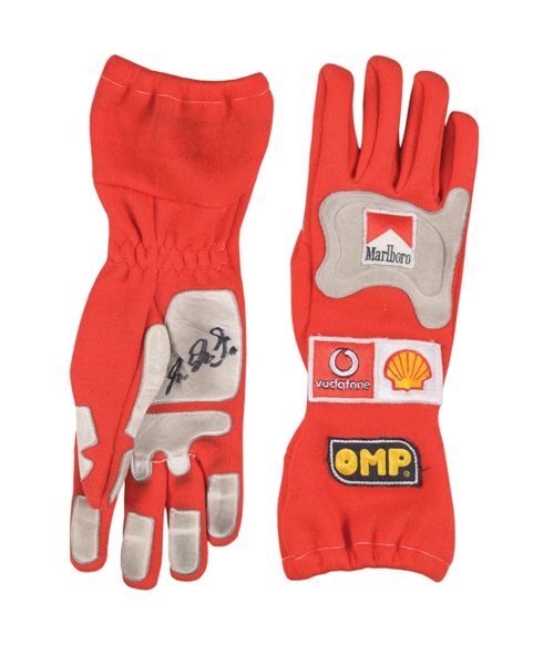 Michael Schumachers 2003 Ferrari Signed OMP Race-Used Glove with LOA - German Grand Prix