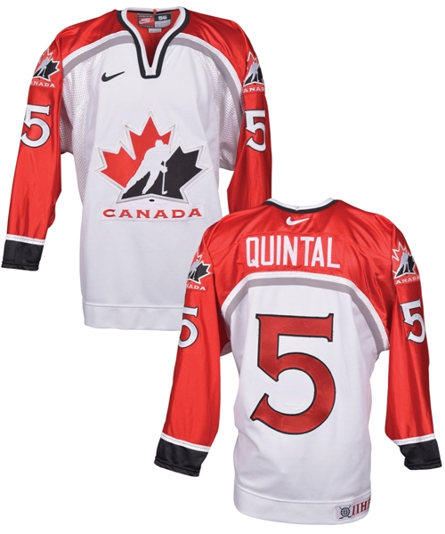 Stephane Quintals 1999 IIHF World Championships Team Canada Game-Worn Jersey with His Signed LOA