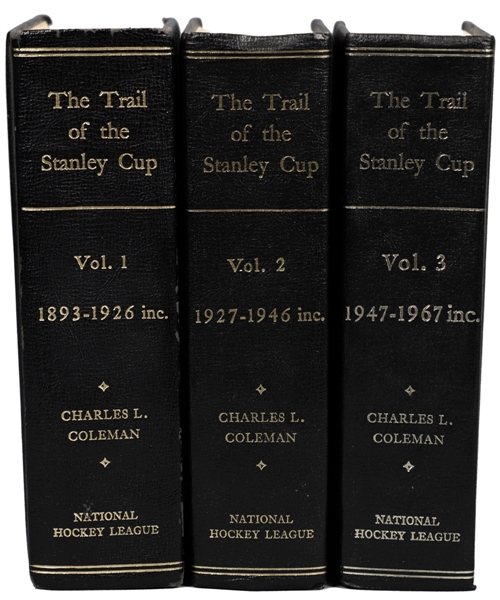 Brian McFarlanes "The Trail to the Stanley Cup" Limited-Edition Leather-Bound Three-Volume Book Set with His Signed LOA