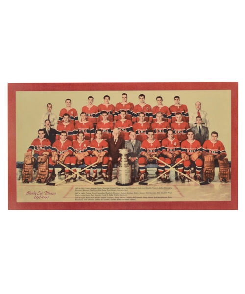Emile "Butch" Bouchards 1952-53 Stanley Cup Champions Montreal Canadiens Celluloid Team Photo with His Signed LOA (11” x 20”) 