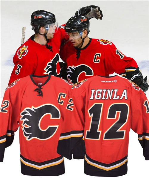 Jarome Iginlas 2003-04 Calgary Flames Game-Worn Playoffs Captains Jersey with LOA - Maurice Richard Trophy Season! - Photo-Matched!