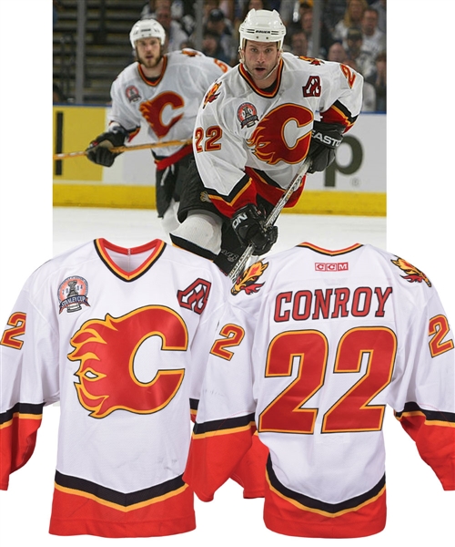 Craig Conroys 2003-04 Calgary Flames Game-Worn Stanley Cup Finals Alternate Captains Jersey with LOA