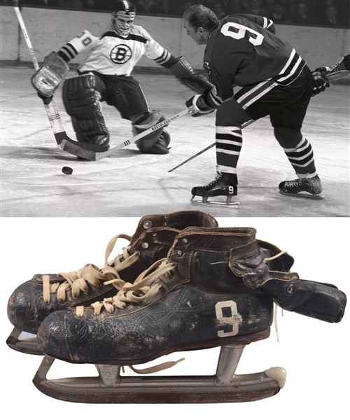 Bobby Hulls Mid-to-Late-1960s Chicago Black Hawks Signed CCM Game-Used Skates
