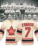 Tod Sloans 1962 World Championships Galt Terriers Team Canada Game-Worn Wool Jersey with Family LOA
