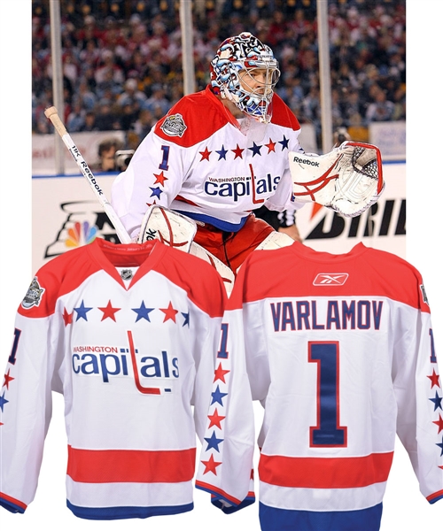 Semyon Varlamovs 2011 NHL Winter Classic Washington Capitals Game-Worn Jersey with LOA