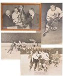 Tod Sloans 1940s/1950s Toronto Maple Leafs Photo Display Collection of 4 from Maple Leaf Gardens with Family LOA