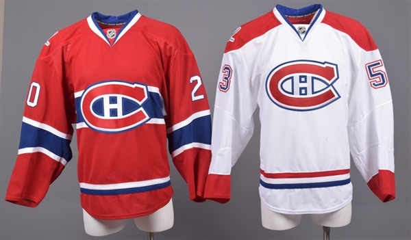 Ryan O’Byrne’s and Ryan White’s 2009-10 Montreal Canadiens Game-Issued Home and Away Jerseys with Team LOAs – Centennial Patches!